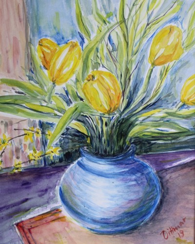 Gelbe Tulpen, 2019, 23 x 30 cm, Aquarell